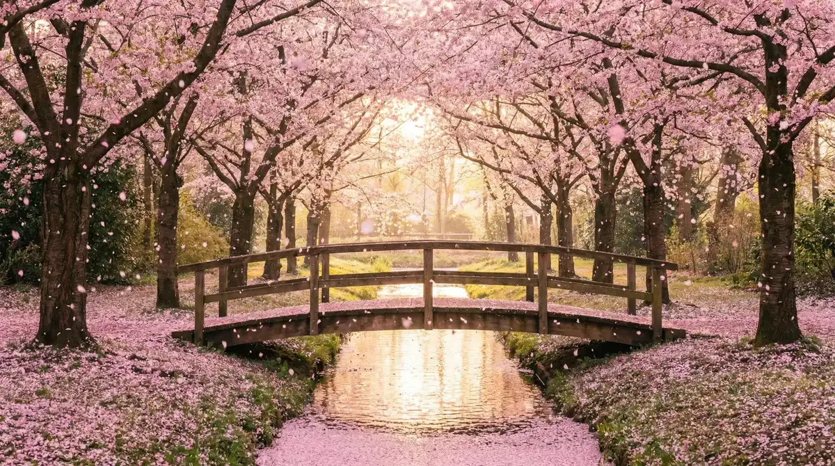 樱花桥畔 - 佳柔与院长公的第一次 唯美风景